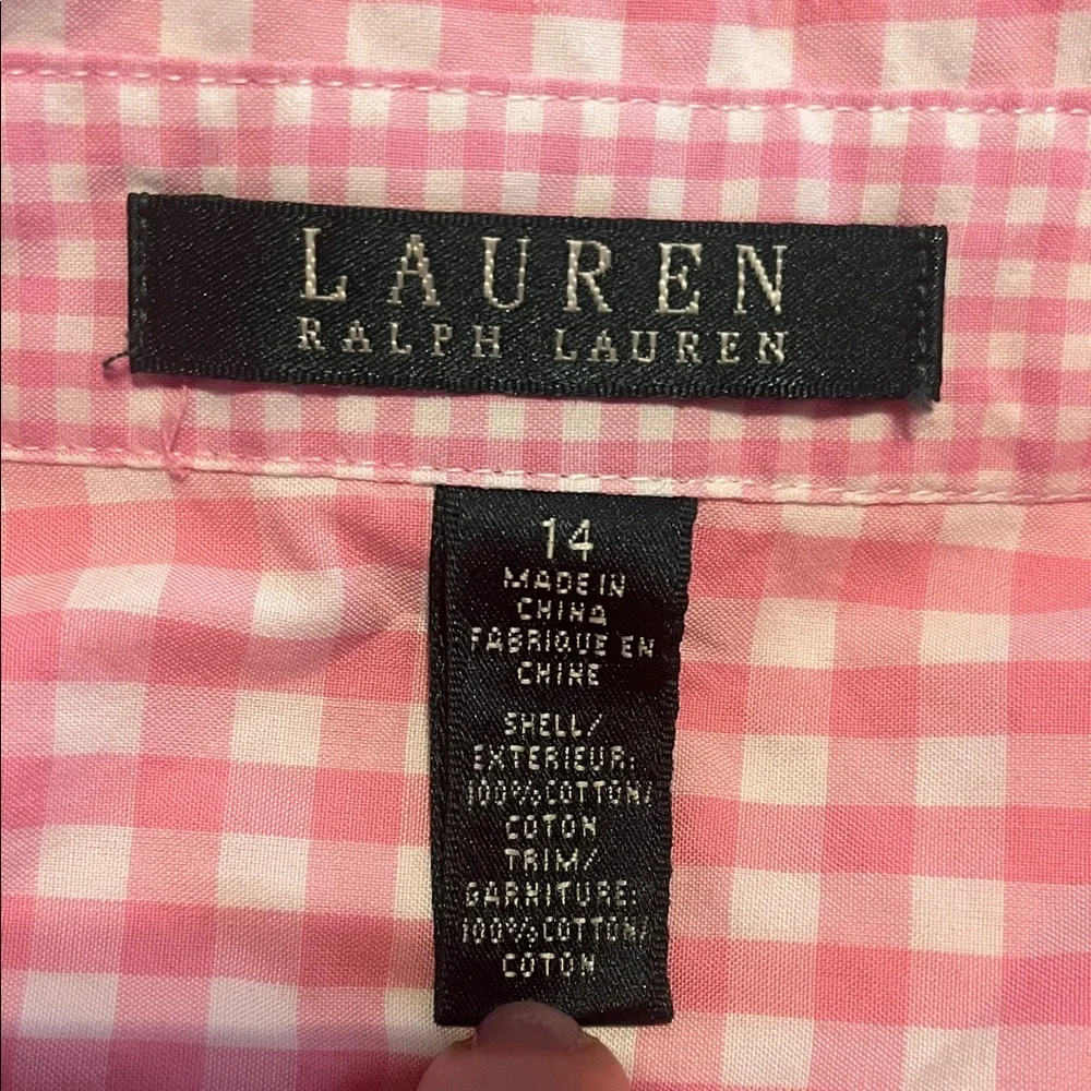 Pink Gingham girls Ralph Lauren Shirt